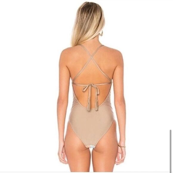 Nwt Anthropologie PilyQ Colorblock Sandstone Farrah OnePiece - Picture 3 of 8